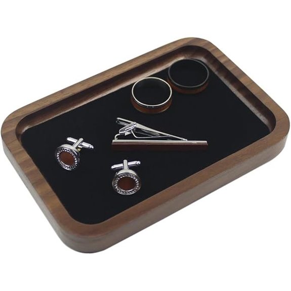 Walnut Wooden Jewelry Display Tray for Men Gifts