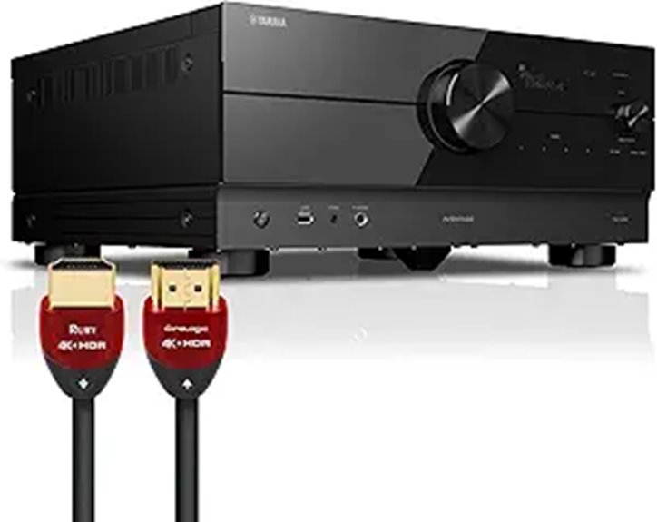 YAMAHA RX-A6A 9.2ch AV Receiver Bundle with Pair of 8 feet 8K HDMI Cables