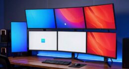 big screens dominate desks