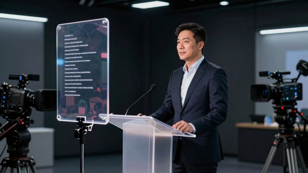 teleprompters enhance solo broadcasting