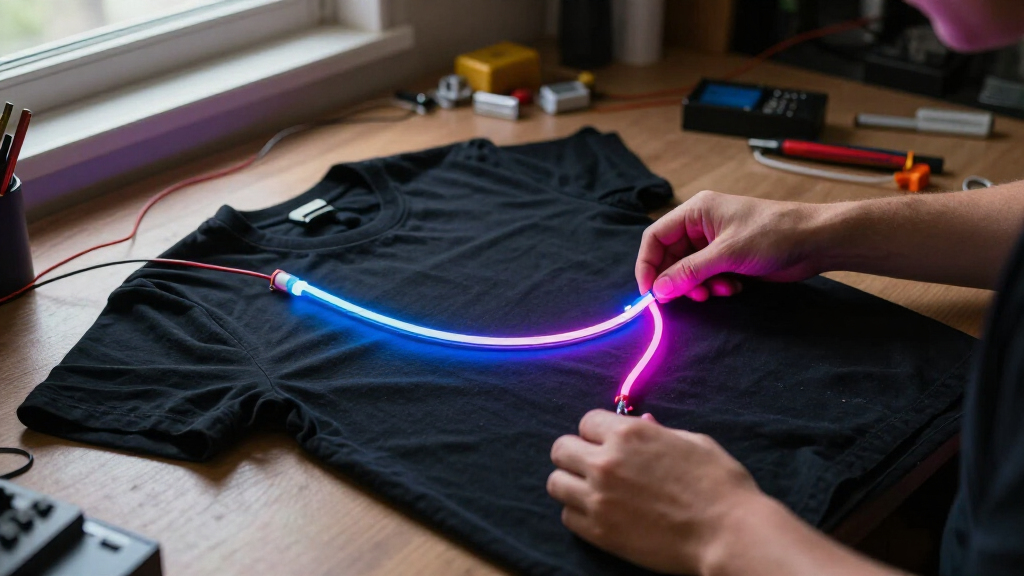 Show HN: Making A Flexible "Neon" T-shirt With LED Filaments
